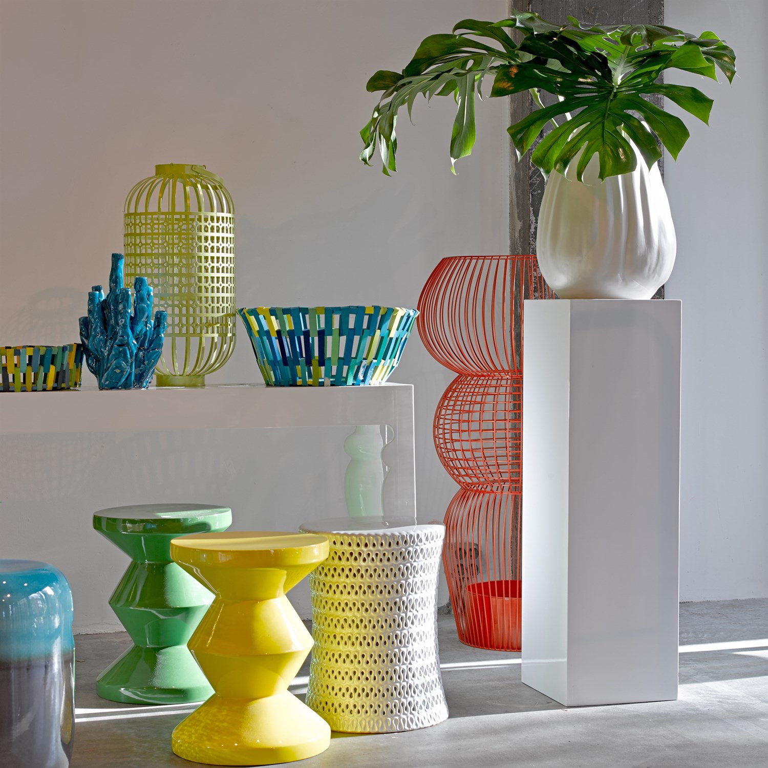 Приставной столик Pols Potten Zig Zag yellow