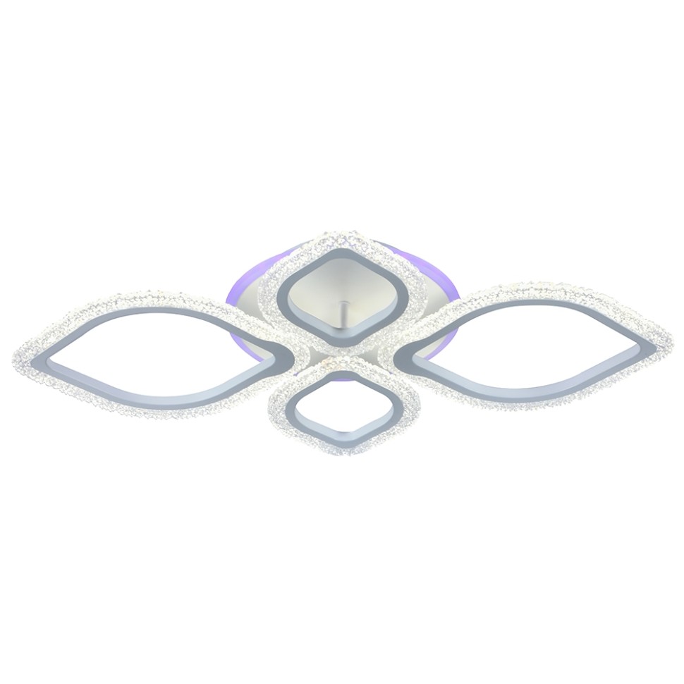 Люстра потолочная светодиодная с пультом ДУ Profit Light 8018/2+2 WHT 76W+7W RGB