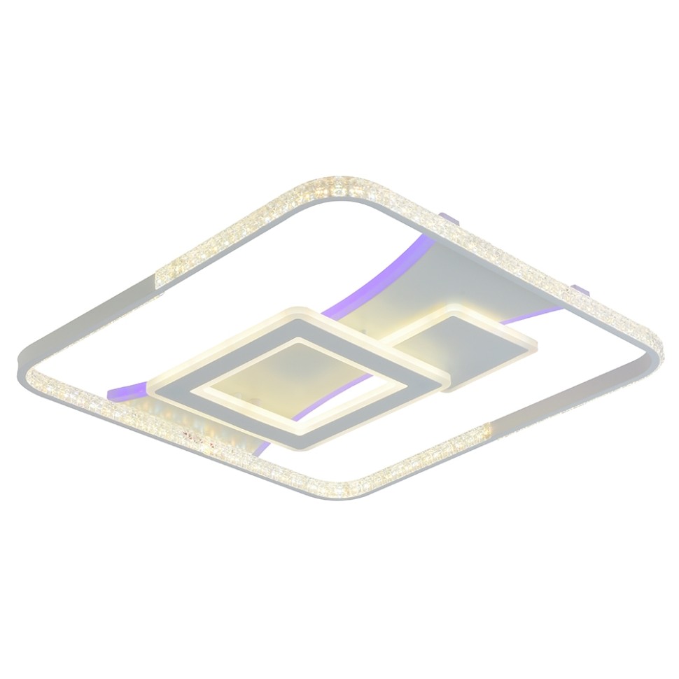 Светодиодная диммируемая люстра с ПДУ Profit Light 8296 WHT 136W+10W RGB