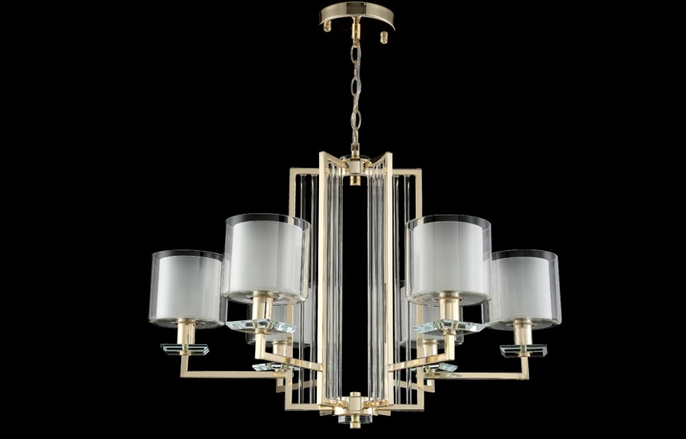 Подвесная люстра Crystal Lux NICOLAS SP-PL6 GOLD/WHITE