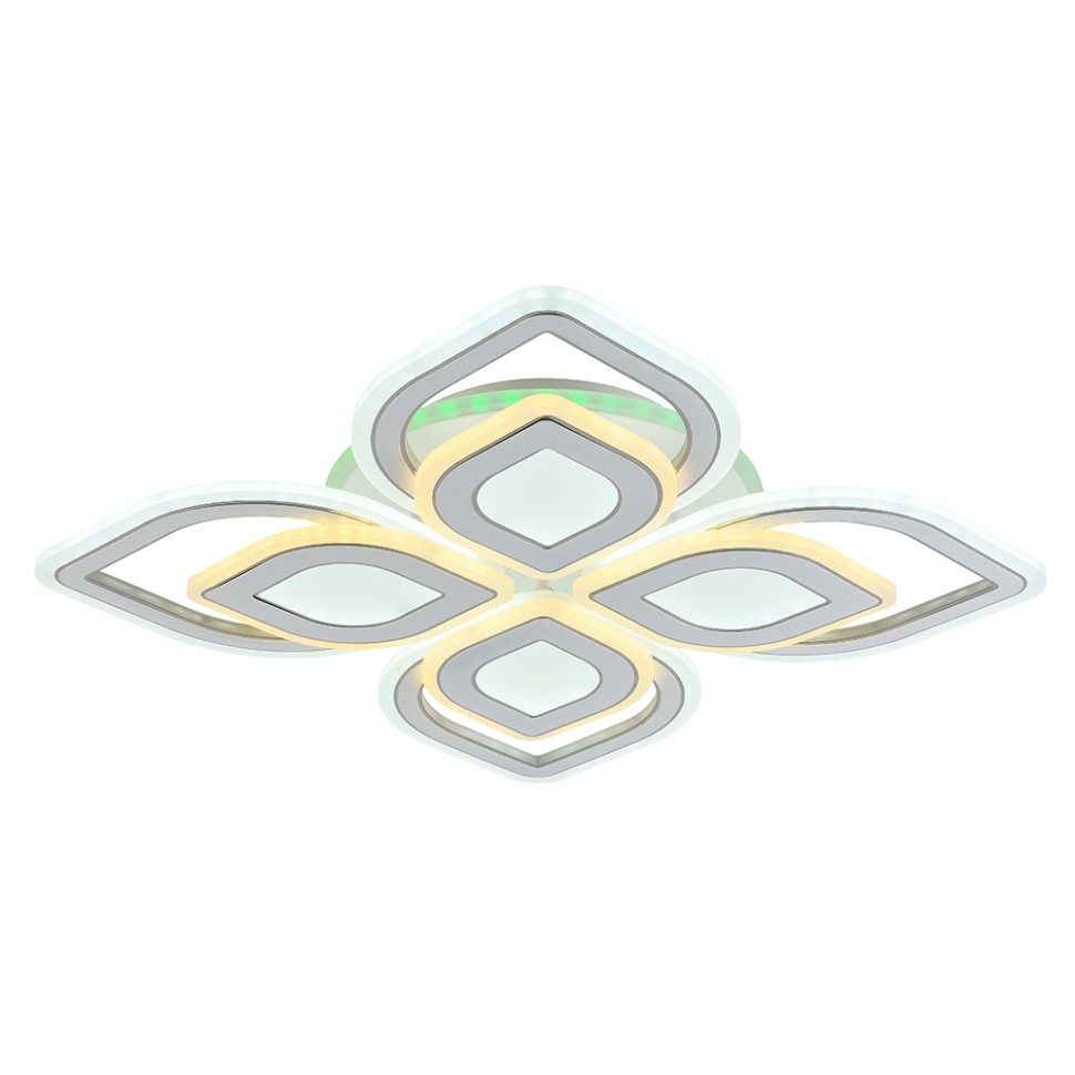 Светодиодная диммируемая люстра с ПДУ Profit Light 8071/4 WHT B 221W+8W RGB
