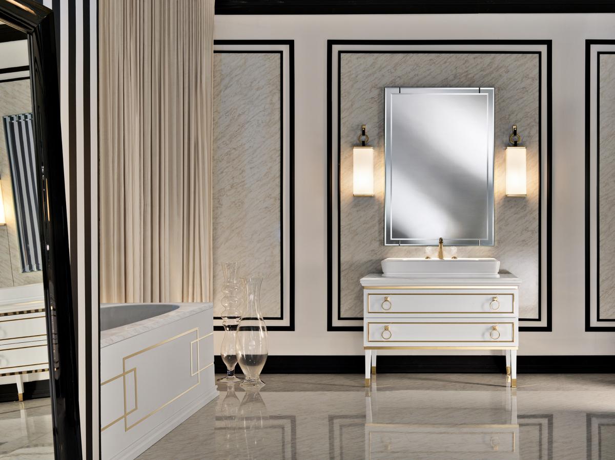 Мебель для ванной Lutetia Bianco Lucido Gold 0LTCM1151L