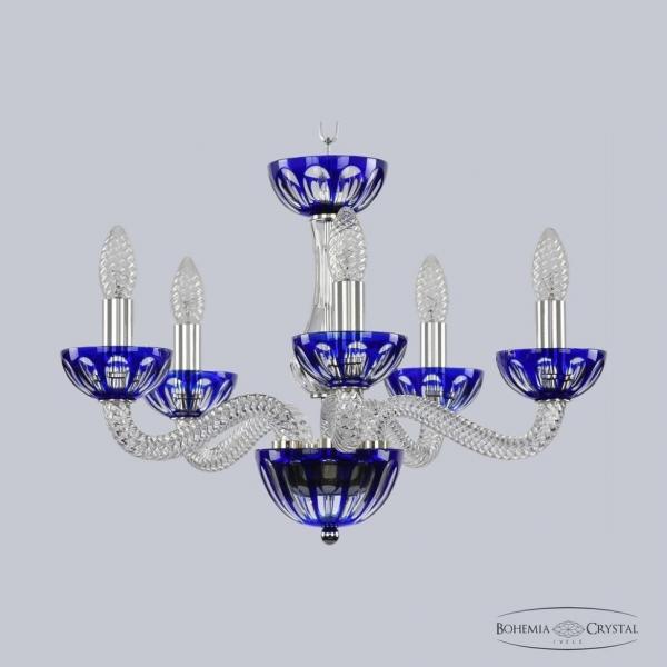 1309/5/165 Ni Cl/Clear-Blue/H-1H Подвесная люстра Bohemia Ivele Crystal