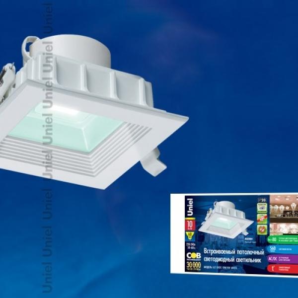 Светодиодный встраиваемый светильник Uniel ULT-D02C-10W/NW WHITE (8579)