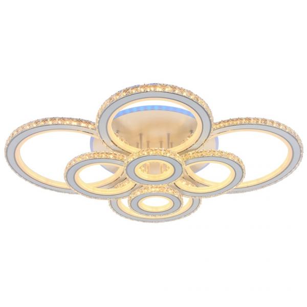 Светодиодная диммируемая люстра с ПДУ Profit Light 8061/8 WHT 448W+12W RGB