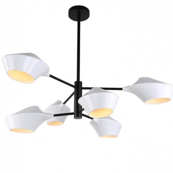 Люстра на штанге Lumina Deco Romina LDP 6037-6 WT+BK