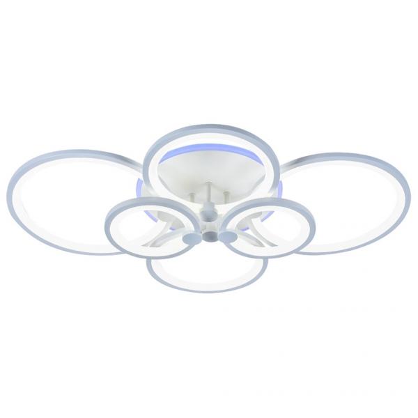 Светодиодная диммируемая люстра с ПДУ Profit Light 8077/6 WHT 168W+8W RGB