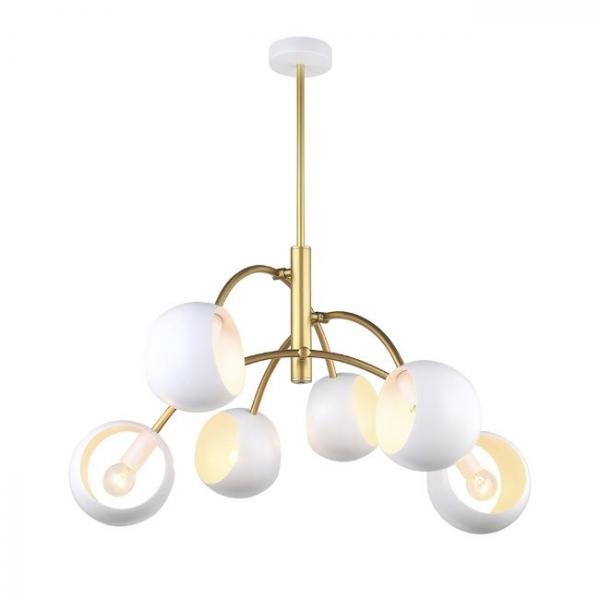 Люстра на штанге Lumien Hall Торд 4035/6P-GD-WT
