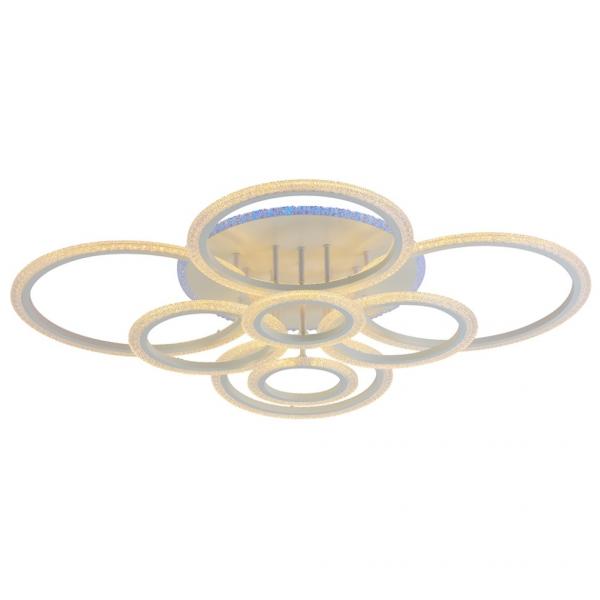 Светодиодная диммируемая люстра с ПДУ Profit Light 8086/8 WHT 212W+15W RGB