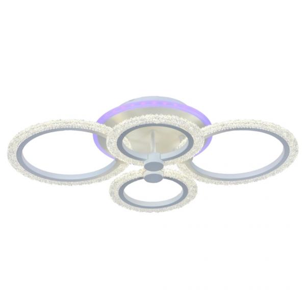 Светодиодная диммируемая люстра с ПДУ Profit Light 8003/4 WHT 76W+8W RGB