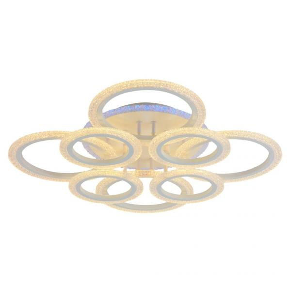 Светодиодная диммируемая люстра с ПДУ Profit Light 8086/4+4 WHT 144W+11W RGB
