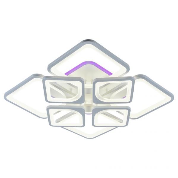 Светодиодная диммируемая люстра с ПДУ Profit Light 8057/4+4 WHT A 224W+10W RGB
