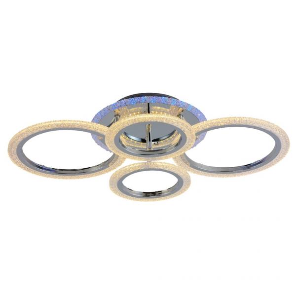 Светодиодная диммируемая люстра с ПДУ Profit Light 8086/2+2 CHR 72W+7W RGB