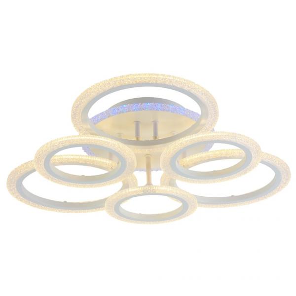 Светодиодная диммируемая люстра с ПДУ Profit Light 8086/3+3 WHT A 108W+8W RGB