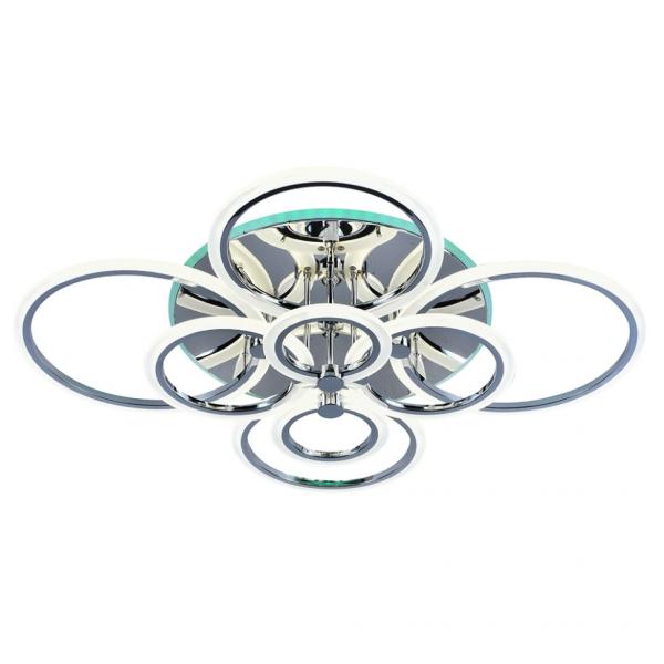 Светодиодная диммируемая люстра с ПДУ Profit Light 8076/8 CHR 212W+15W RGB