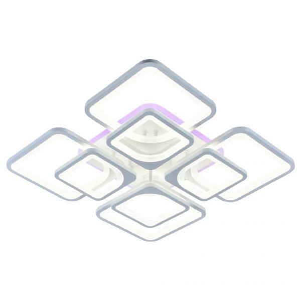 Светодиодная диммируемая люстра с ПДУ Profit Light 8057/4+4 WHT 224W+10W RGB