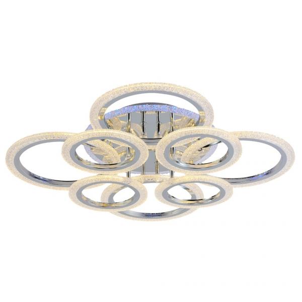 Светодиодная диммируемая люстра с ПДУ Profit Light 8086/4+4 CHR 144W+11W RGB