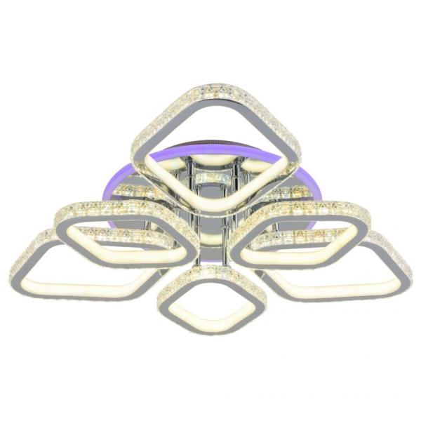 Светодиодная диммируемая люстра с ПДУ Profit Light 8044/3+3 CHR 240W+8W RGB