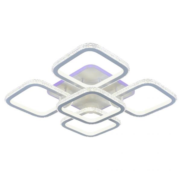 Люстра потолочная светодиодная с пультом ДУ Profit Light 8023/4+1 WHT 300W+10W RGB