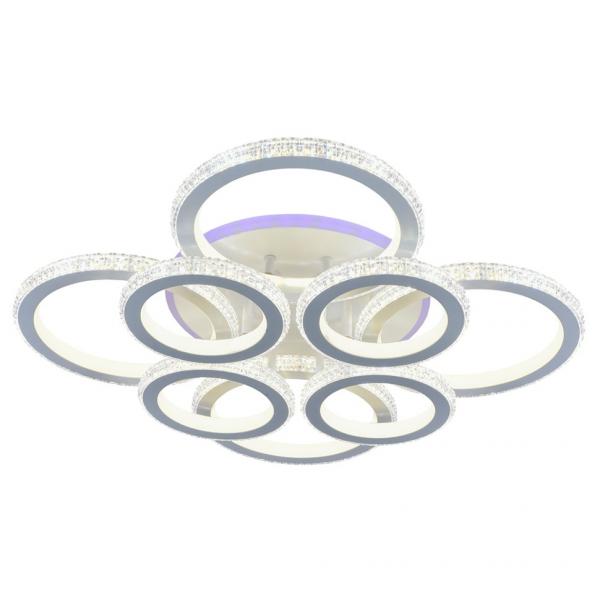 Люстра потолочная светодиодная с пультом ДУ Profit Light 8017/4+4 WHT 336W+8W RGB