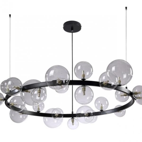 Подвесная люстра Crystal Lux AGATA SP24 V2 BLACK/TRANSPARENTE