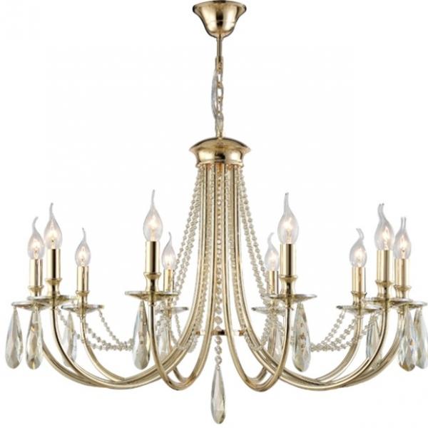 Подвесная люстра Crystal Lux VICTORIA SP10 GOLD/AMBER