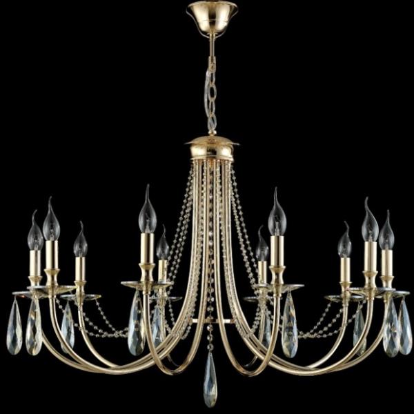 Подвесная люстра Crystal Lux VICTORIA SP10 GOLD/AMBER