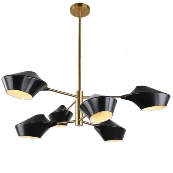 Люстра на штанге Lumina Deco Romina LDP 6037-6 BK+GD