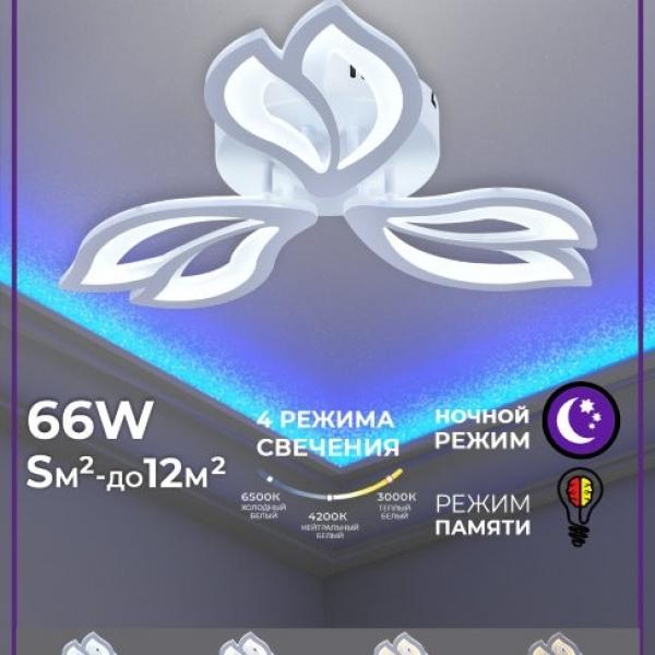 Светодиодная диммируемая люстра с пультом ДУ Seven Fires Morin SF5017/3C-WT