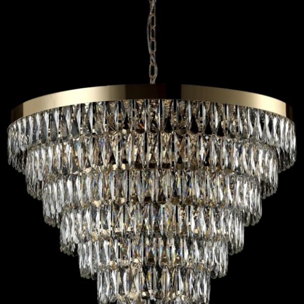 Подвесная люстра Crystal Lux Abigal SP22 D820 GOLD/TRANSPARENT