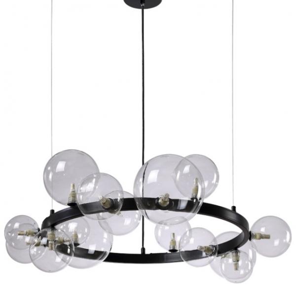 Подвесная люстра Crystal Lux AGATA SP15 V2 BLACK/TRANSPARENTE