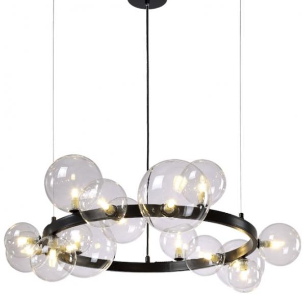 Подвесная люстра Crystal Lux AGATA SP15 V2 BLACK/TRANSPARENTE