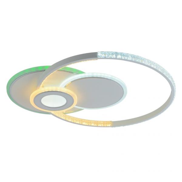 Светодиодная диммируемая люстра с ПДУ Profit Light 8291 WHT 96W+8W RGB