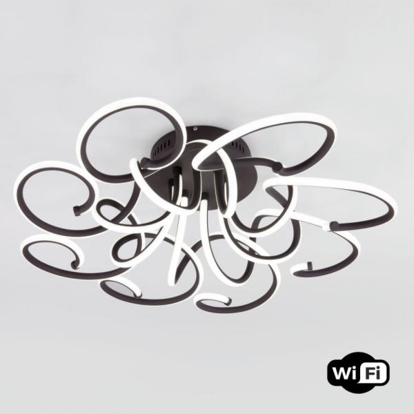 Светодиодная люстра с управлением Wi-Fi Eurosvet Smart Rosca 90236/8 чёрный кофе (a053493)