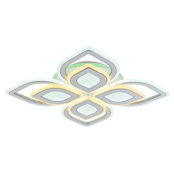 Светодиодная диммируемая люстра с ПДУ Profit Light 8071/4 WHT B 221W+8W RGB