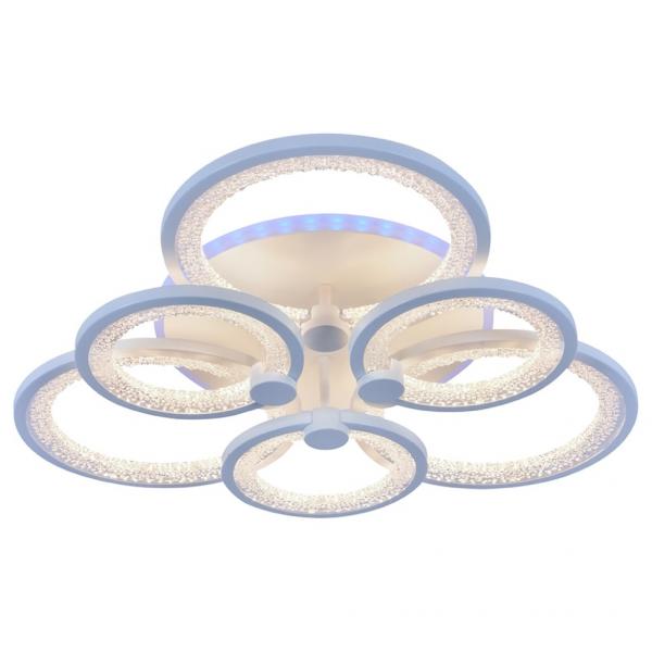 Светодиодная диммируемая люстра с ПДУ Profit Light 8002/3+3 WHT 144W+8W RGB