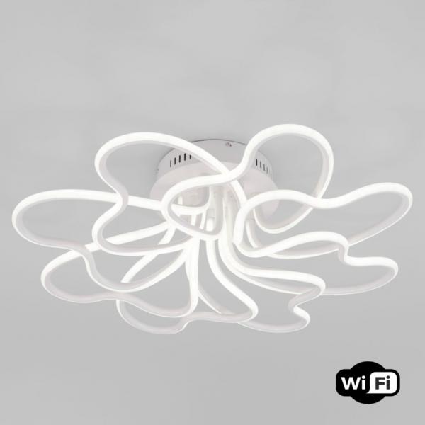 Светодиодная люстра с управлением Wi-Fi Eurosvet Smart Floret 90235/8 белый (a053491)