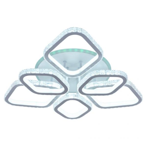 Светодиодная диммируемая люстра с ПДУ Profit Light 8044/3+3 WHT 240W+8W RGB