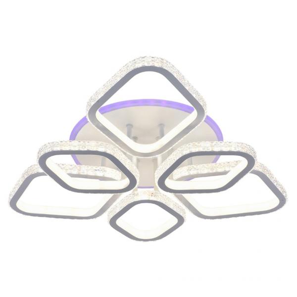 Светодиодная диммируемая люстра с ПДУ Profit Light 8044/3+3 WHT 240W+8W RGB