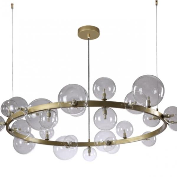 Подвесная люстра Crystal Lux AGATA SP24 V2 GOLD/TRANSPARENTE