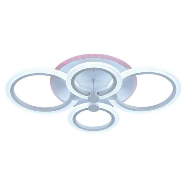 Светодиодная диммируемая люстра с ПДУ Profit Light 8076/4 WHT 72W+7W RGB