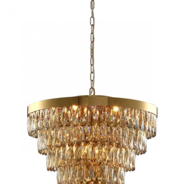 Подвесная люстра Crystal Lux Abigail SP-PL15 D620 GOLD/AMBER
