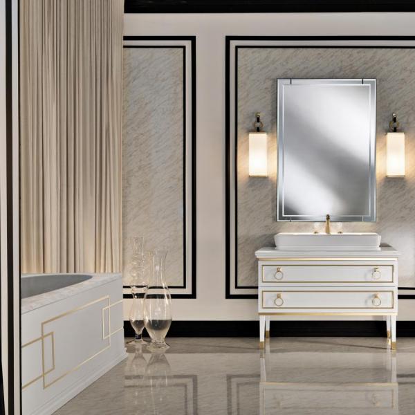Мебель для ванной Lutetia Bianco Lucido Gold 0LTCM1151L
